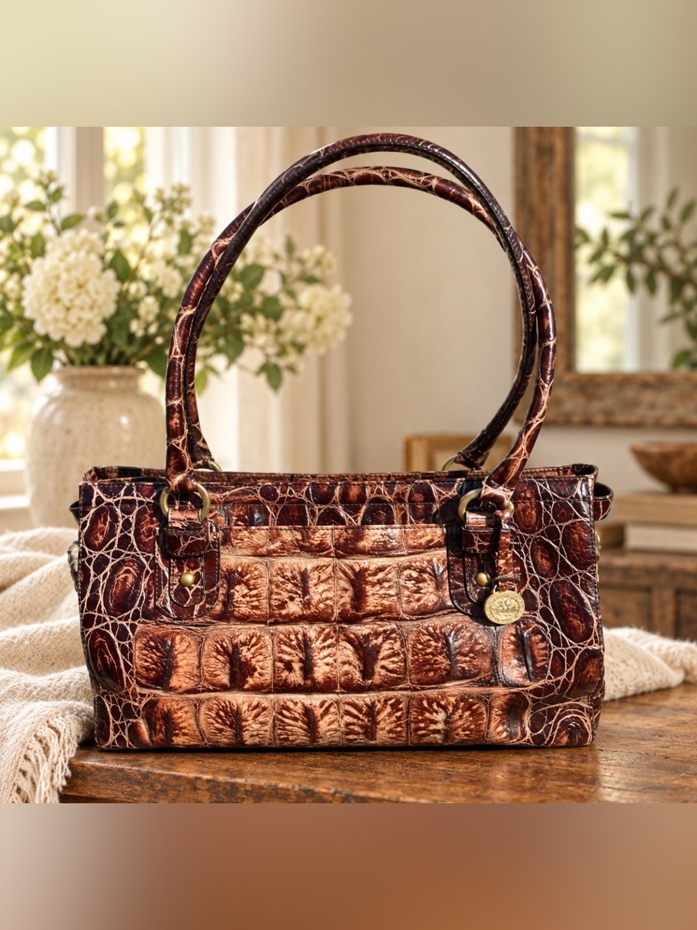 Rare~Vintage~Brahmin~25th Anniversary Edition~Shoulder Bag~Leather Satchel~BR​